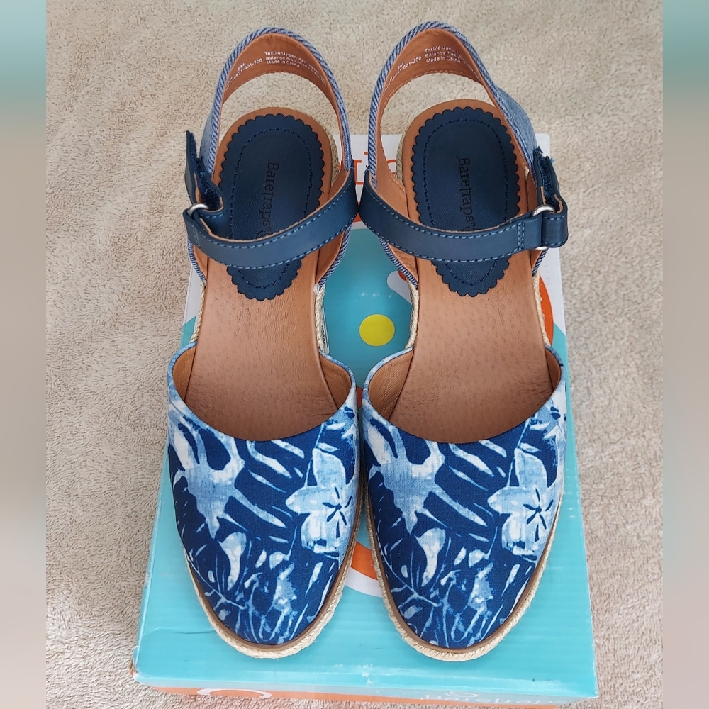 Baretraps Ocean In Hawaii Women's Size 9 Blue Wedge Espadrille Shoes - Picture 12 of 15